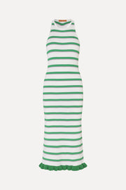 Stine Goya UK Ruffle Tank Dress Dress Green and Pink Stripes