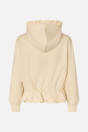 Stine Goya UK Ruffled Hoodie Sweatshirt Top Buttercream