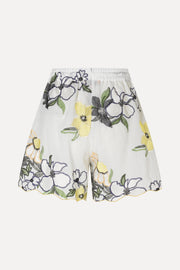 Stine Goya UK Scalloped Elasticated Waistband Shorts Shorts Wild Flowers Embroidery