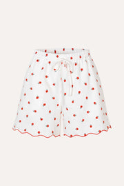 Stine Goya UK Scalloped Elasticated Waistband Shorts Shorts Red Poppy