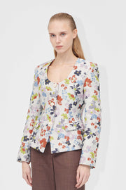 Stine Goya UK Scooped Neckline Tailored Jacket Jacket Skyfall Flowers