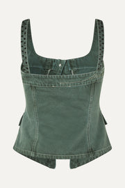 Stine Goya UK Scoopneck Pockets Vest Top Dark Green