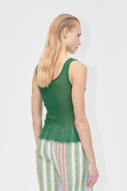 Stine Goya UK Scoopneck Tank Top Top Dark Green