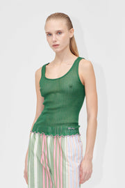 Stine Goya UK Scoopneck Tank Top Top Dark Green