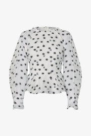 Stine Goya UK Sheer Peplum Top Top Flower Polka Dot