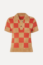 Stine Goya UK Short Sleeve Knit Polo Knit Mecca Orange / Curry