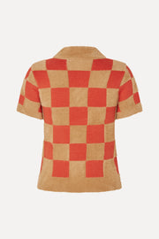 Stine Goya UK Short Sleeve Knit Polo Knit Mecca Orange / Curry