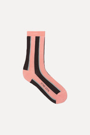 Stine Goya UK Short Socks Accessories Rosewood Mint Stripes