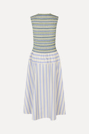 Stine Goya UK Smocked Gathered Tank Dress Dress Pastel Stripes