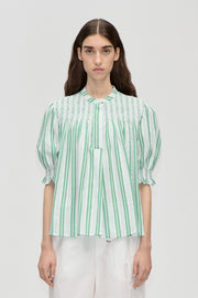 Stine Goya UK Smocked Gathered Top Top Smocked Stripes