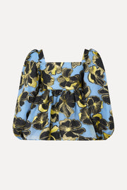 Stine Goya UK Square Neck Long Sleeve Top Top Blue Anemone Jacquard