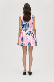 Stine Goya UK Statement Mini Dress Dress Blue Roses On Blush