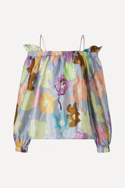 Stine Goya UK Stefanie Blouse Top 4084 Filigran Flower Blue