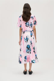 Stine Goya UK Voluminous Midi Skirt Skirt Blue Roses On Blush