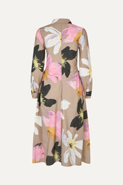 Stine Goya UK Waist Gather Shirt Midi Dress Dress Wild Flowers