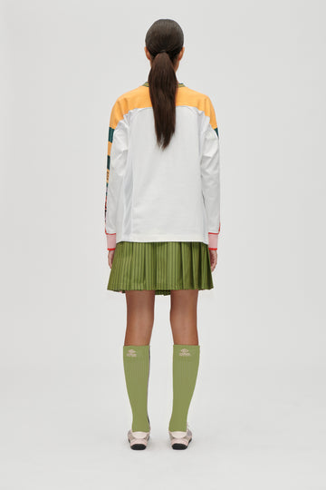 Stine Goya UK Windbreaker Pleated Skirt Skirt Green Stripes / Pink