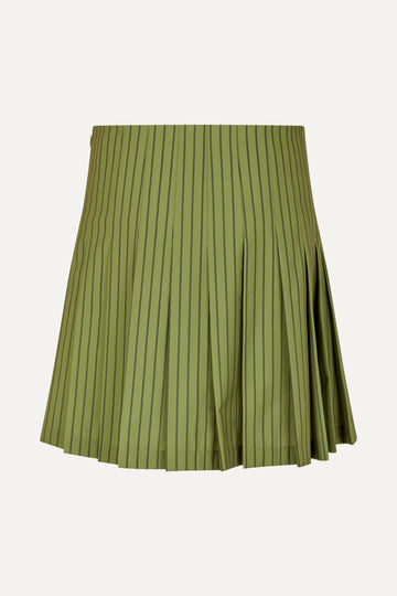 Stine Goya UK Windbreaker Pleated Skirt Skirt Green Stripes / Pink
