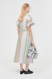 Stine Goya UK Workwear Midi Dress Dress Forest Stripe