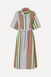 Stine Goya UK Workwear Midi Dress Dress Forest Stripe
