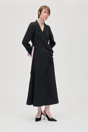 Stine Goya UK Wrap Long Dress With Detail Dress Black