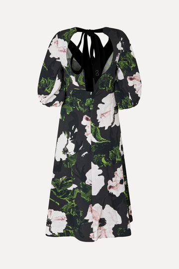 Stine Goya UK 3/4 Volume Sleeves Midi Dress Dress Umber Windflower