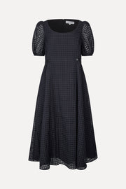 Stine Goya UK Adjustable Waist Voluminous Midi Dress Dress Checkered Organza