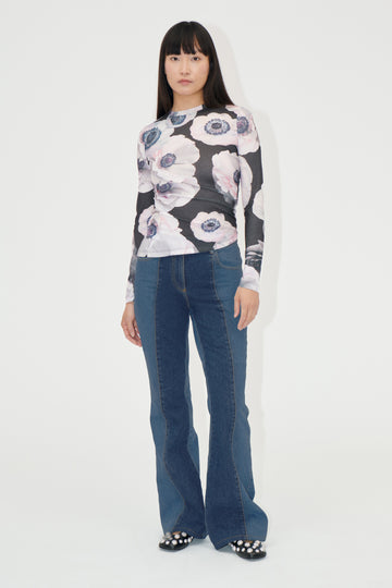 Stine Goya UK Asymmetric Long Sleeve Top Top Nostalgic Anemone