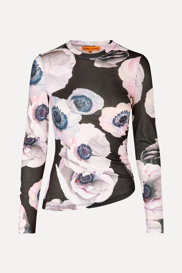 Stine Goya UK Asymmetric Long Sleeve Top Top Nostalgic Anemone