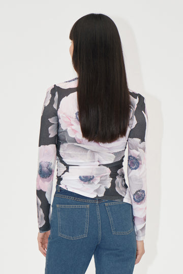 Stine Goya UK Asymmetric Long Sleeve Top Top Nostalgic Anemone