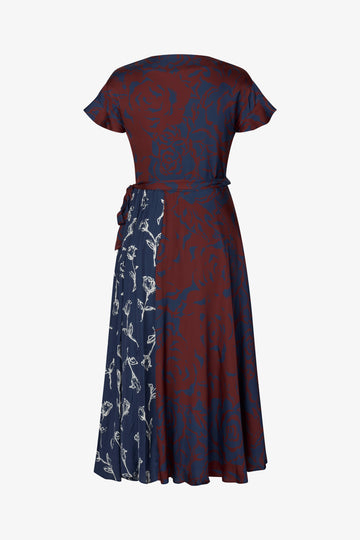 Stine Goya UK Asymmetric Wrap Dress Dress Graphic Rose Burgundy