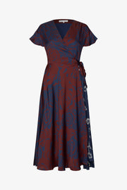 Stine Goya UK Asymmetric Wrap Dress Dress Graphic Rose Burgundy