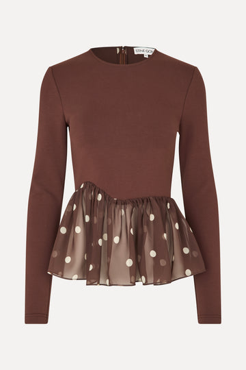 Stine Goya UK Asymmetrical Draped Top Top Artist Blurry Dots