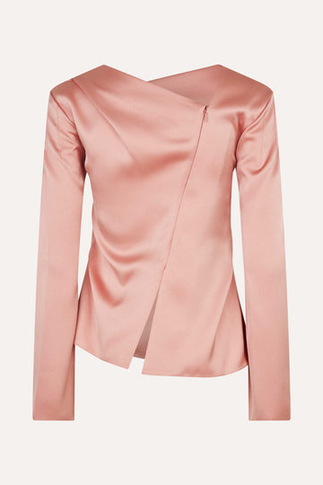 Stine Goya UK Asymmetrical Long Sleeve Top Top Rose Tan