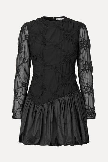 Stine Goya UK Balloon Long Sleeve Short Dress Dress Smocked Flowers