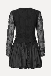 Stine Goya UK Balloon Long Sleeve Short Dress Dress Smocked Flowers