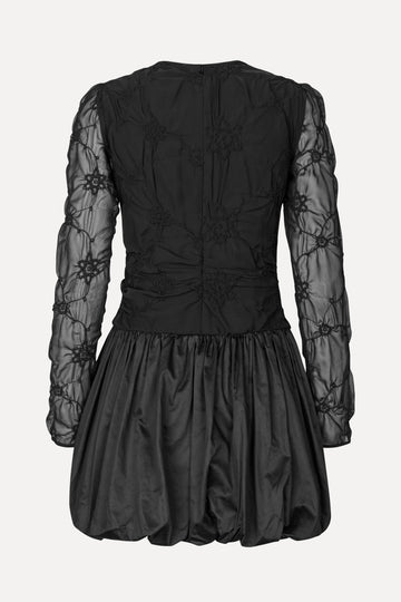 Stine Goya UK Balloon Long Sleeve Short Dress Dress Smocked Flowers