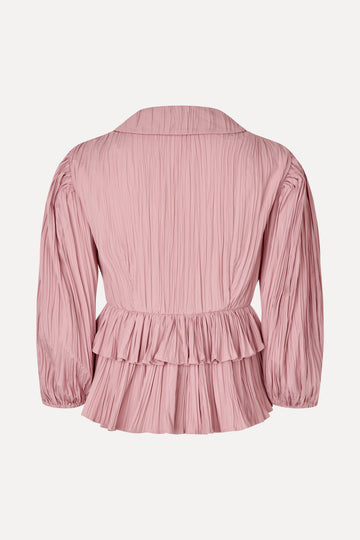 Stine Goya UK Balloon Sleeve Tie Top Top Pink Nectar