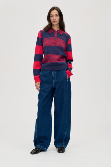 Stine Goya UK Barrel Fit Pants Pants Rose Embroidery