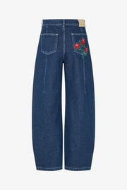 Stine Goya UK Barrel Fit Pants Pants Rose Embroidery