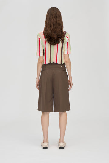 Stine Goya UK Belted Tailored Bermuda Shorts Chicory Coffee