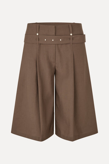 Stine Goya UK Belted Tailored Bermuda Shorts Chicory Coffee