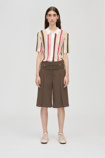 Stine Goya UK Belted Tailored Bermuda Shorts Chicory Coffee