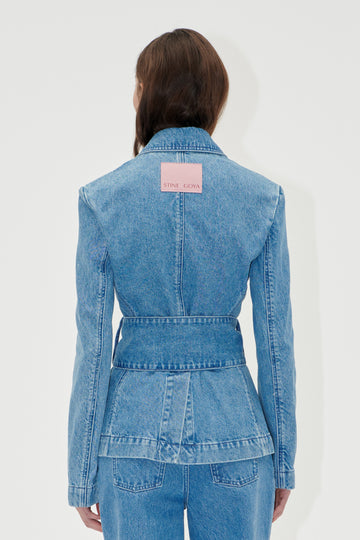 Stine Goya UK Belted Tailored Jacket Jacket Denim Blue