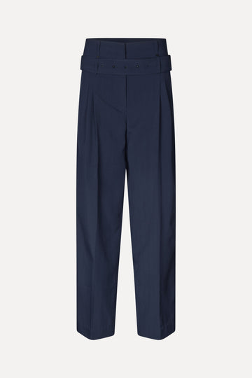 Stine Goya UK Belted Tailored Pants Pants Dark Blue