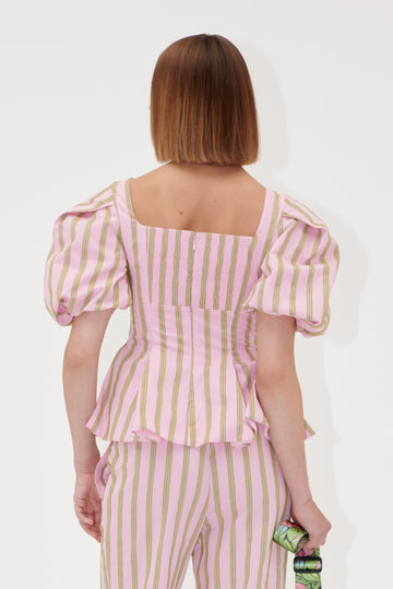 Stine Goya UK Blouson Sleeve Top Top Wallpaper Stripes