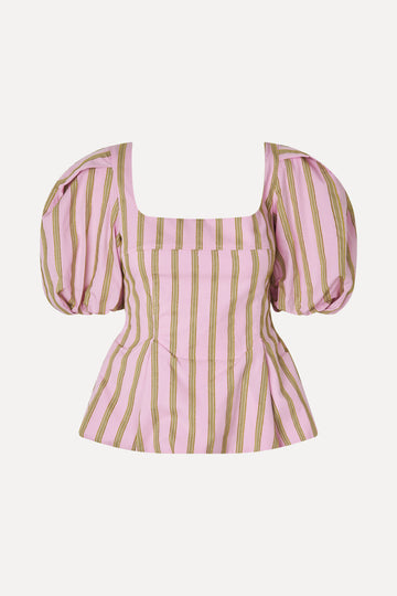 Stine Goya UK Blouson Sleeve Top Top Wallpaper Stripes