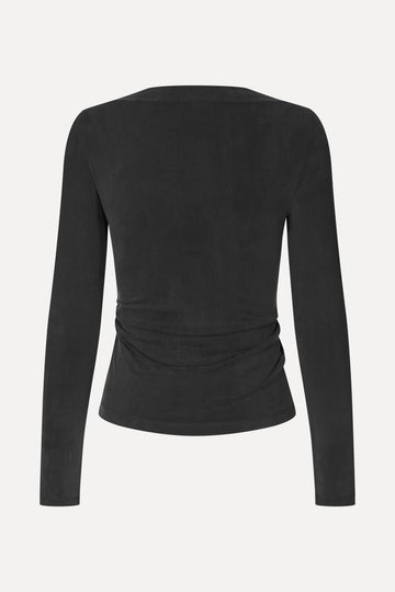 Stine Goya UK Boatneck Draped Top Top Black