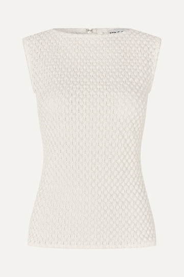 Stine Goya UK Boatneck Tank Top Top White Swan