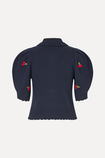 Stine Goya UK Bobble Knit Polo Cardigan Knit Cherries Bobble