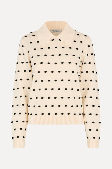 Stine Goya UK Bobble Polo Collar Sweater Knit Sunlight Bobbles